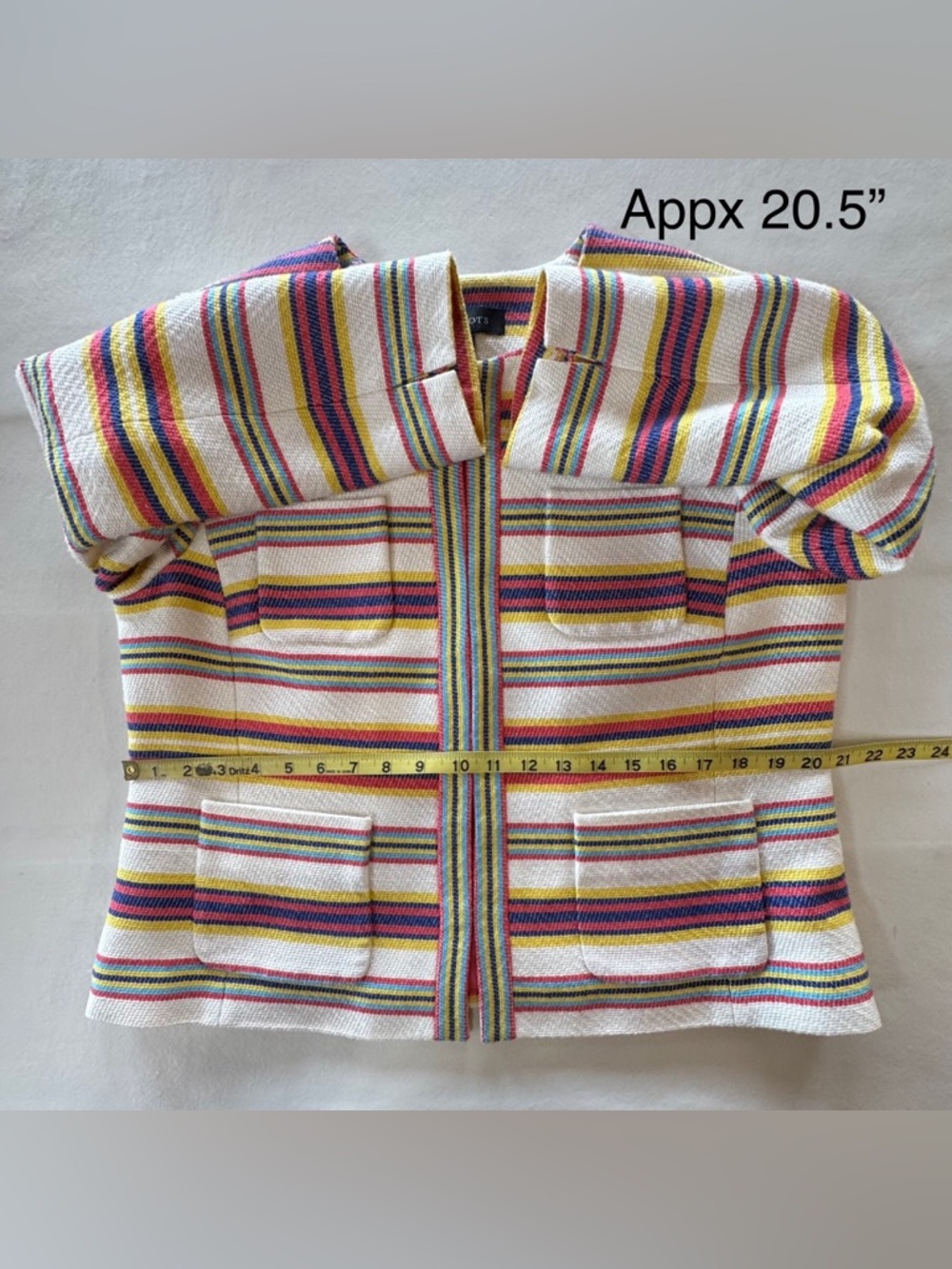 Talbots Striped Open-Front Lined Jacket Multicolor Striped Blazer (14) - Picture 10 of 17